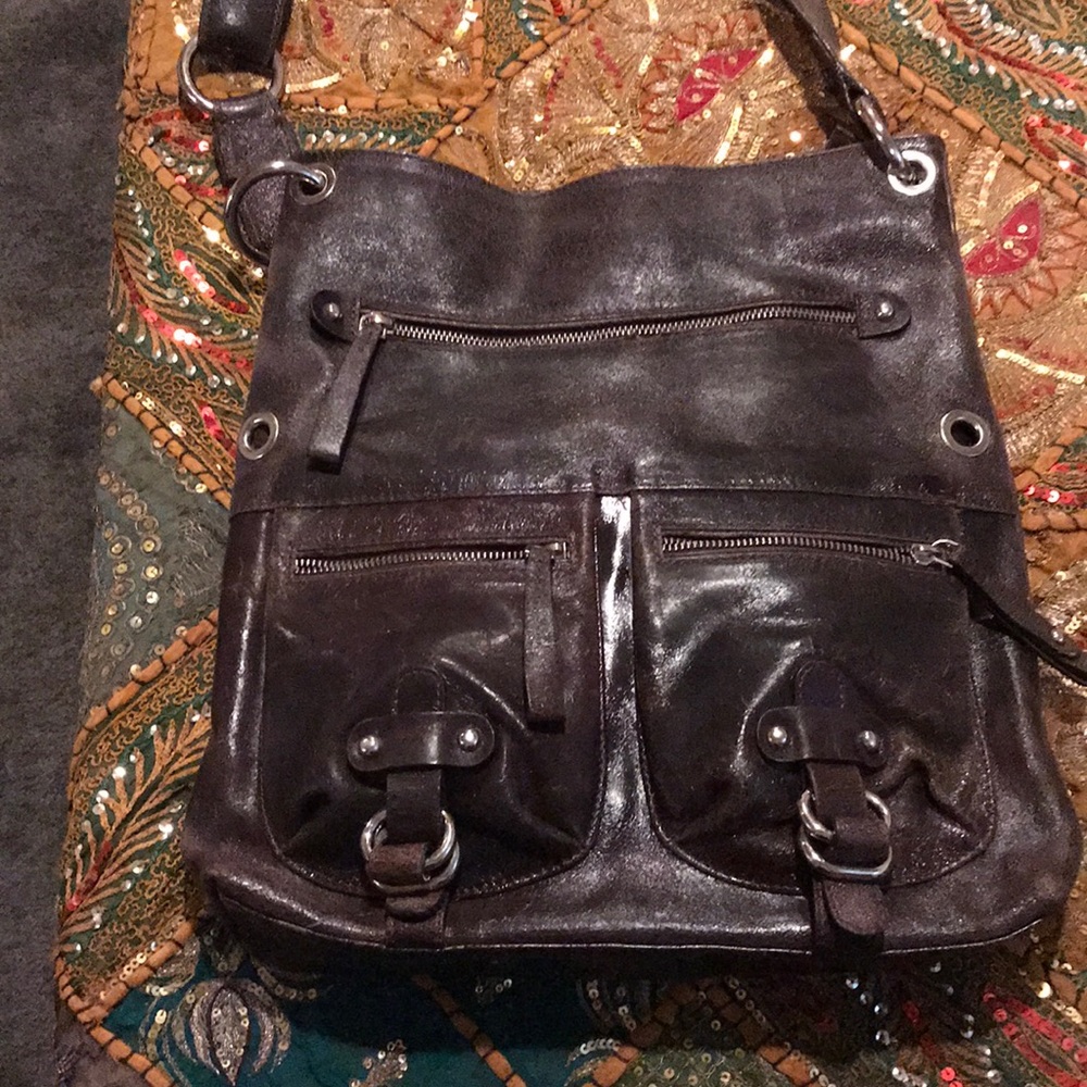 Real leather cross body bag